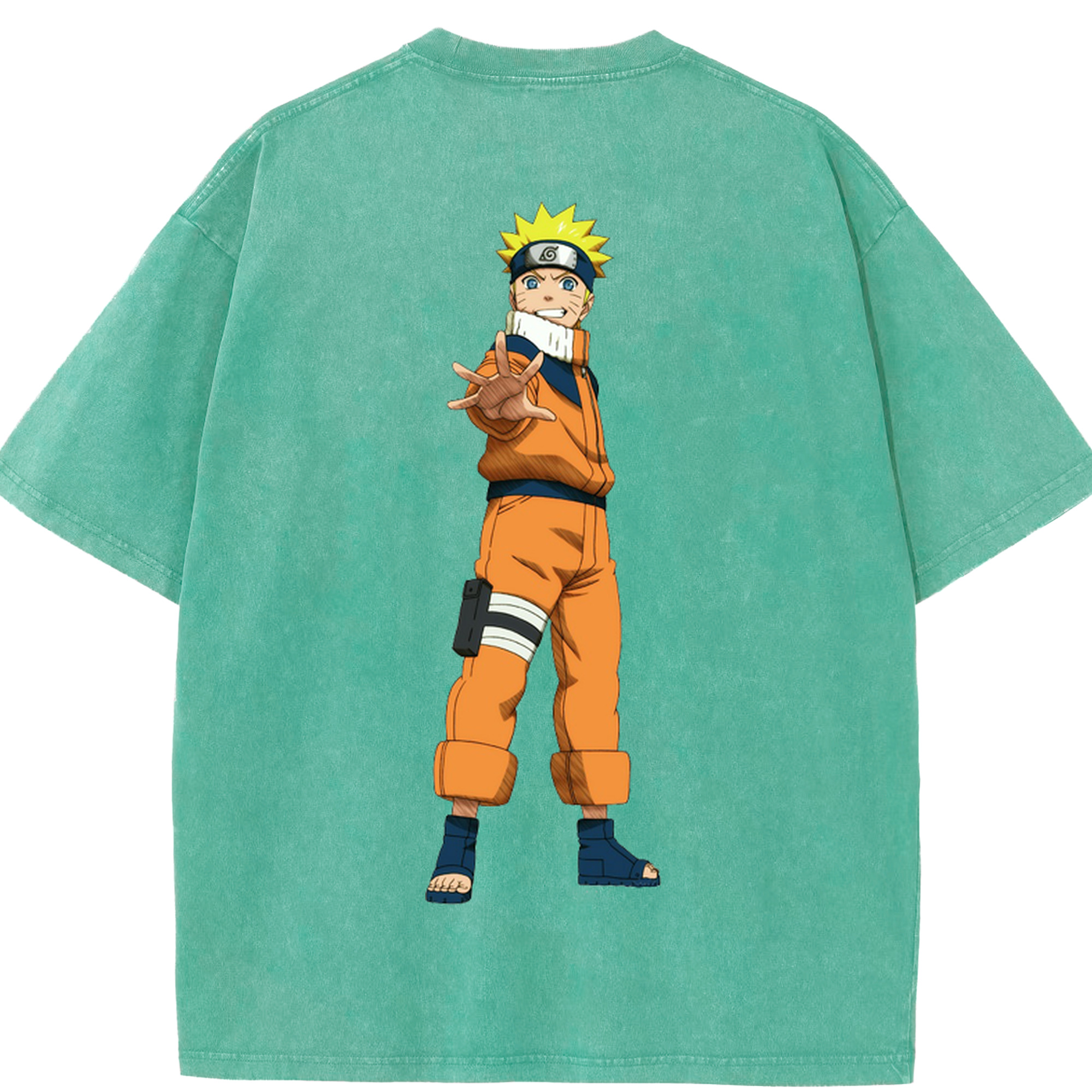 （画像用） NARUTO -ナルト- うずまき ナルト Uzumaki Naruto 綿100% ヴィンテージ風 半袖Tシャツ（背面プリント）